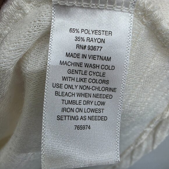 St Johns Bay Womens XL Ivory Textured Stripe Pullover Long Sleeve Top Casual - Picture 10 of 14